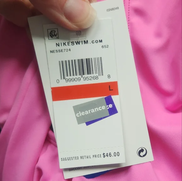 Nike Pink Floral Swoosh One Piece Swimsuit